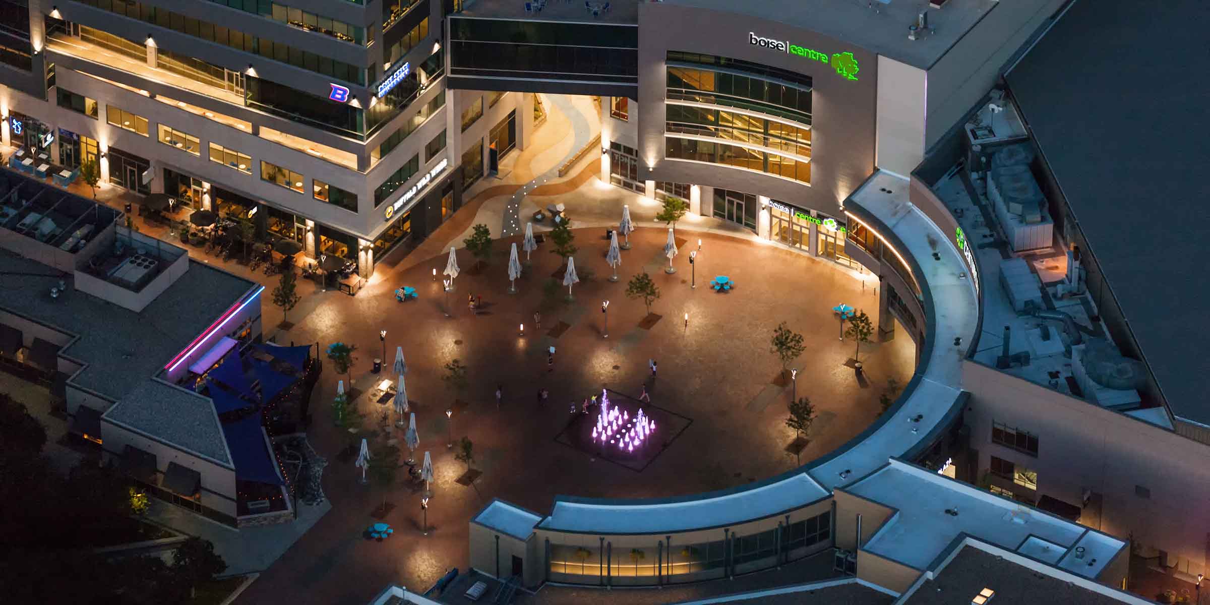 Birdseye rendering of Grove Plaza and Boise Centre expansion